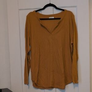 Casual Mustard Long Sleeve Top